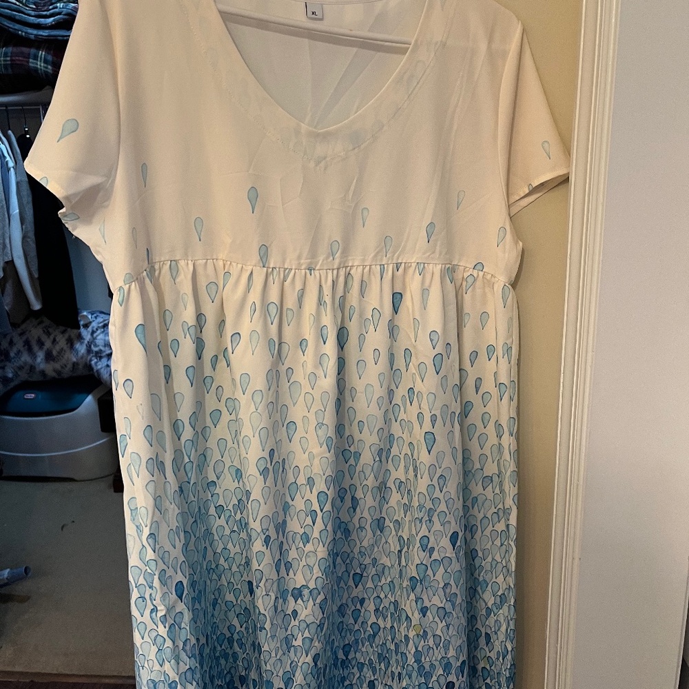 Blue White Dress XL
